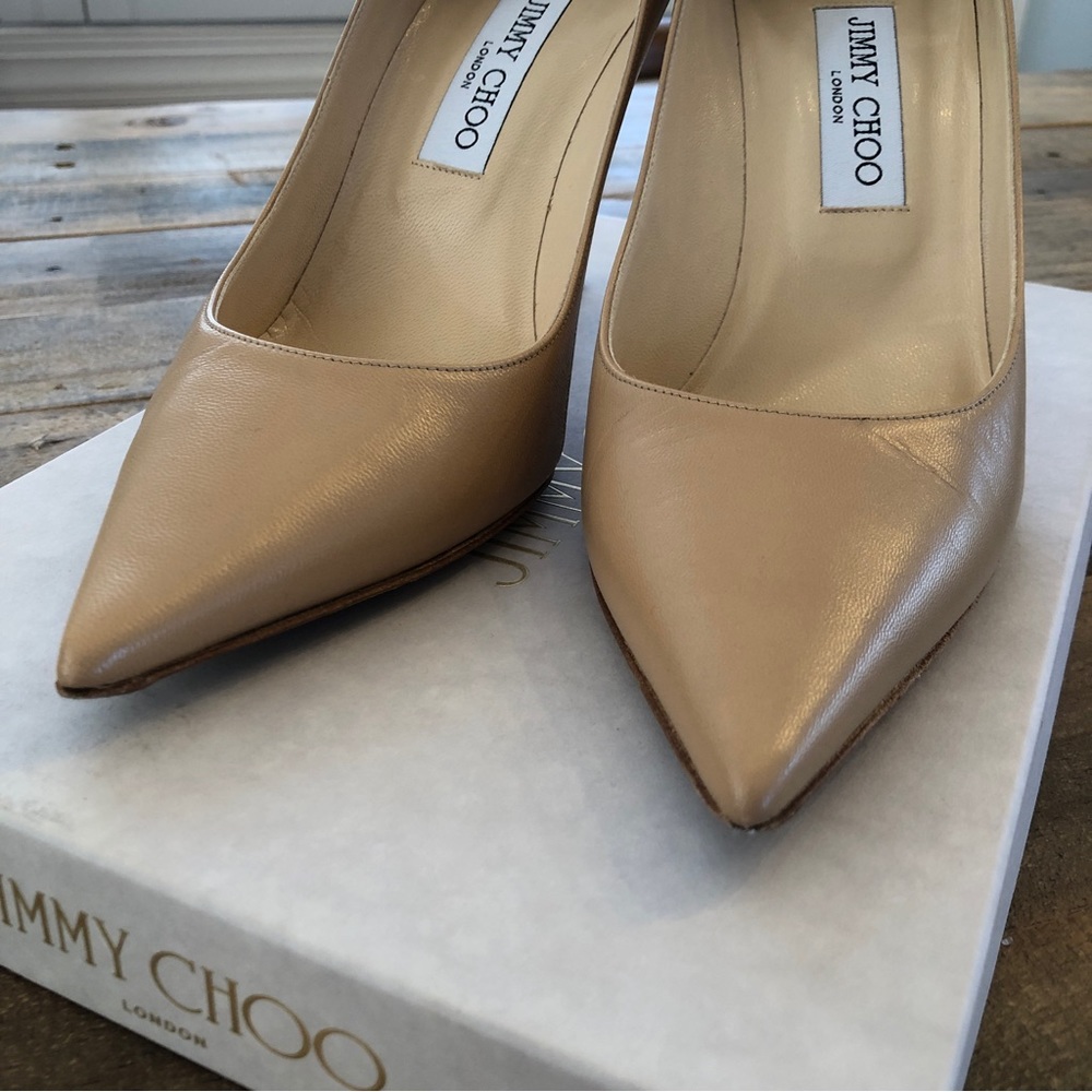 Jimmy Choo Agnes 3.5” nude color pumps worn one time- beautiful - Picture 4 of 13
